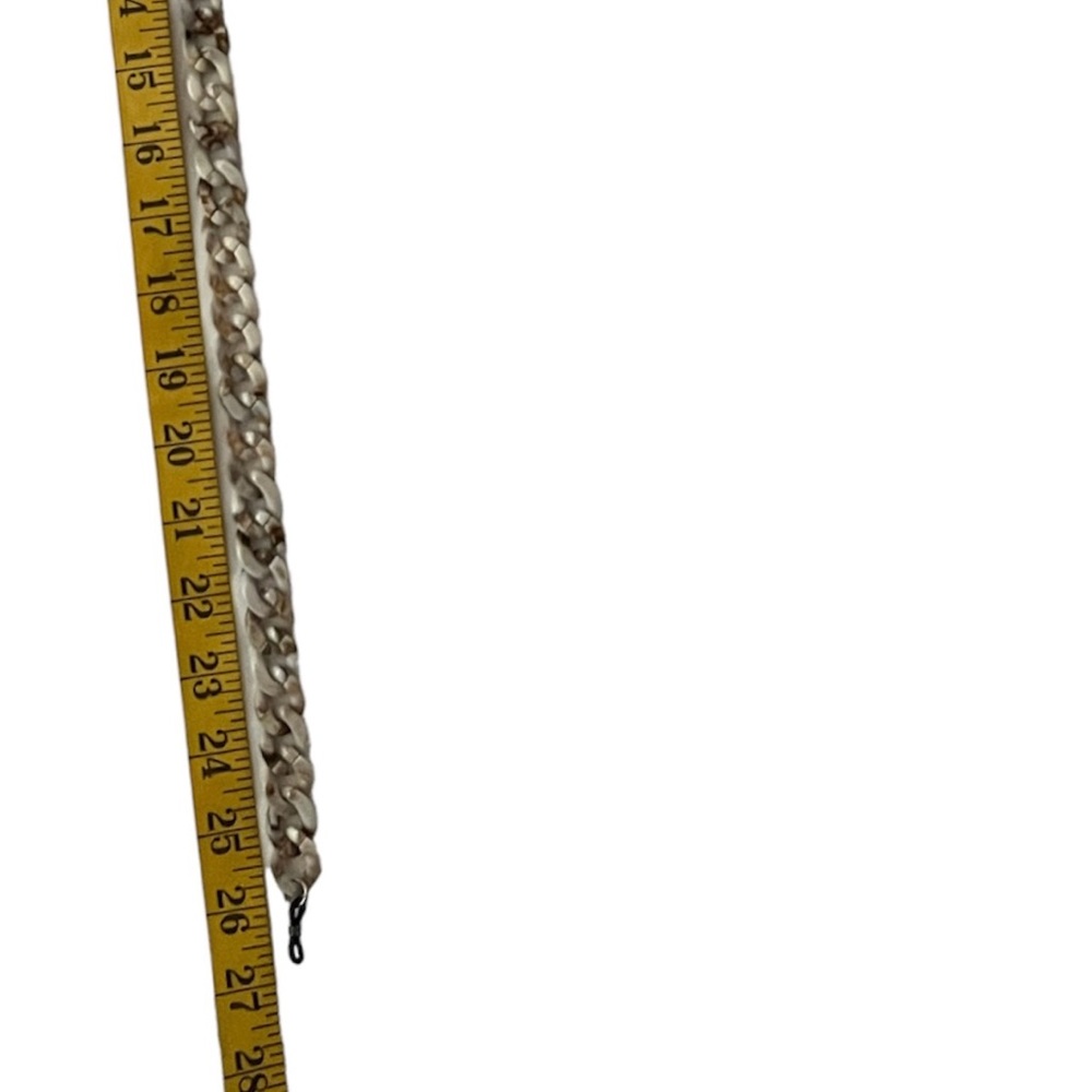 Acrylic Sunglasses Chain Necklace- Cream & Brown Marble Eyewear Holder New - Picture 5 of 5